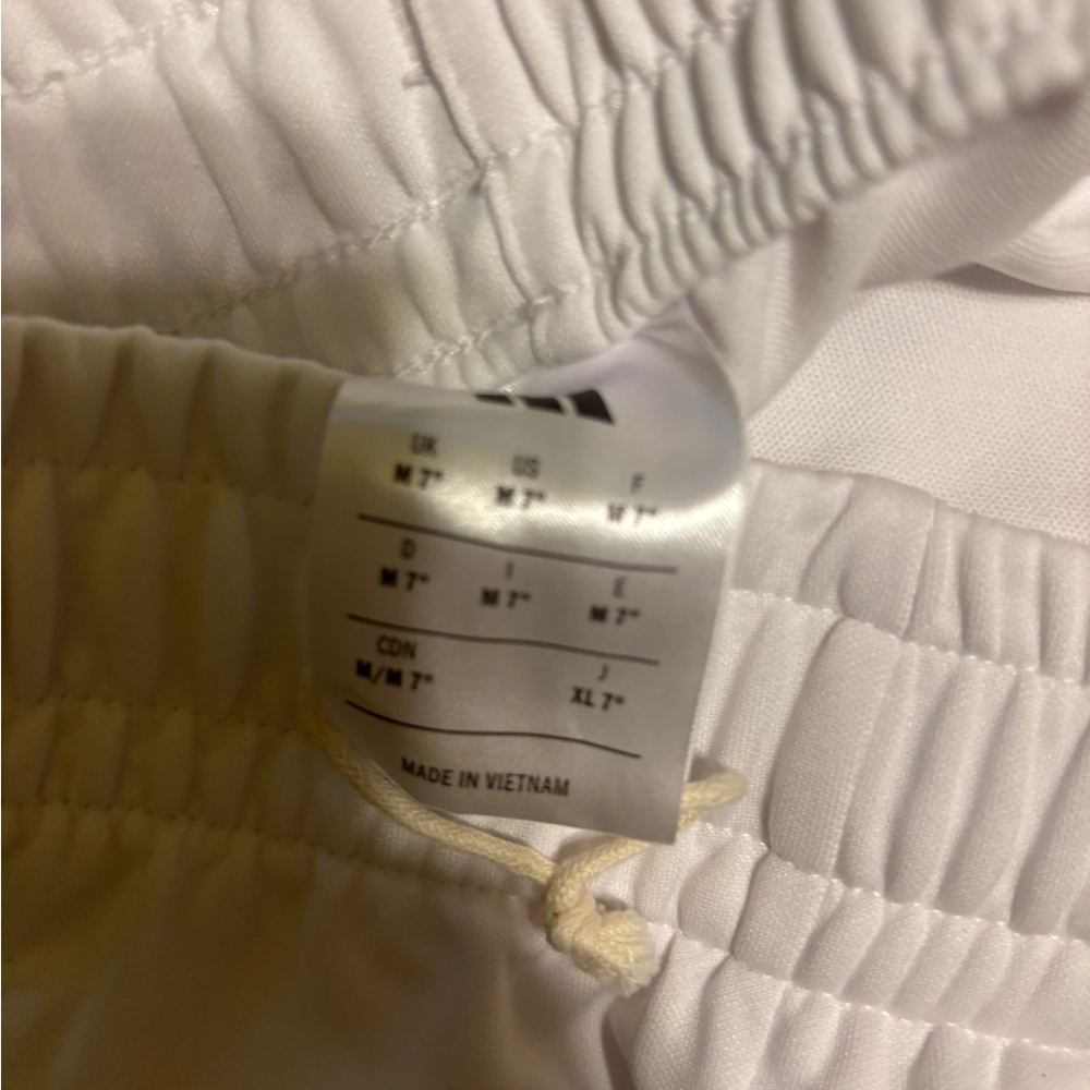 adidas White Athletic Shorts with Black Logo Detail - Picture 3 of 3